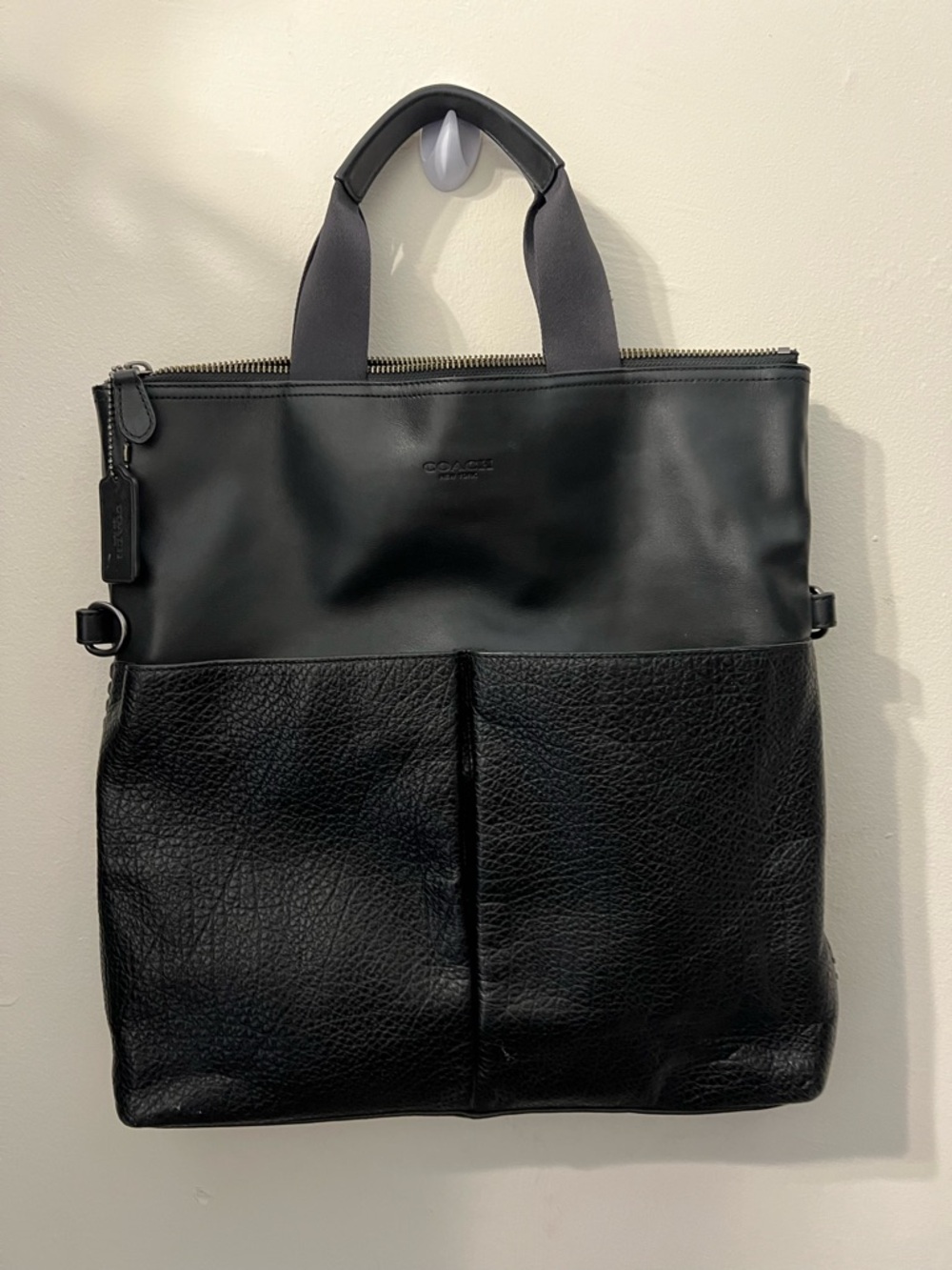 Coach Charles Sport Calf Leather Foldover Tote Crossbody Bag F11241